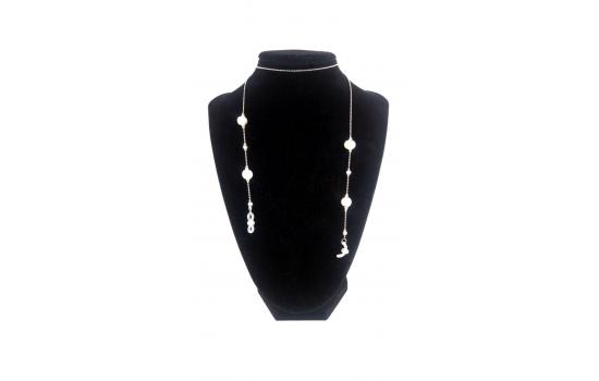 GLASS ACCESSORIES - METALIC CHAIN WHITH BEADS
